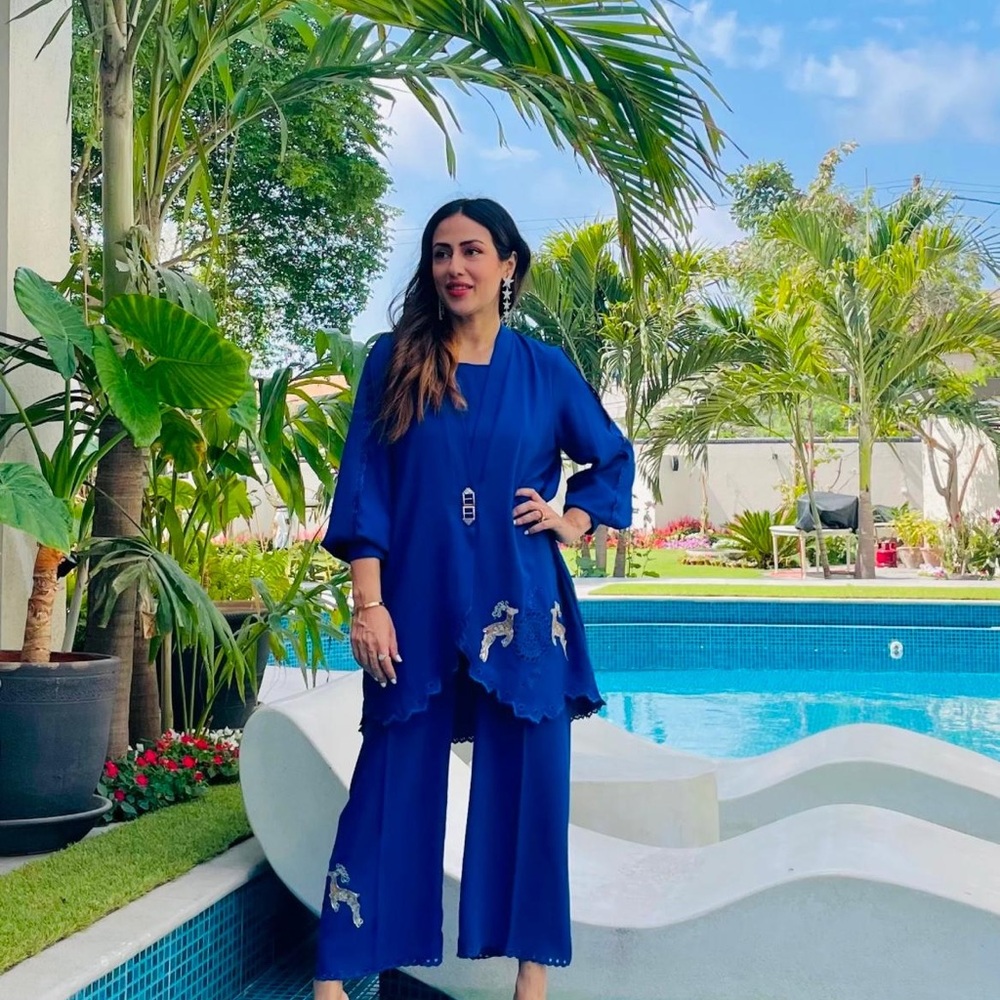 Elegant Blue Two-Piece Set